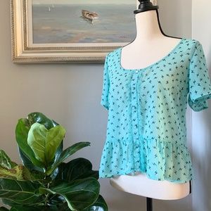 Lily White Top, Small, Mint Green, Womens